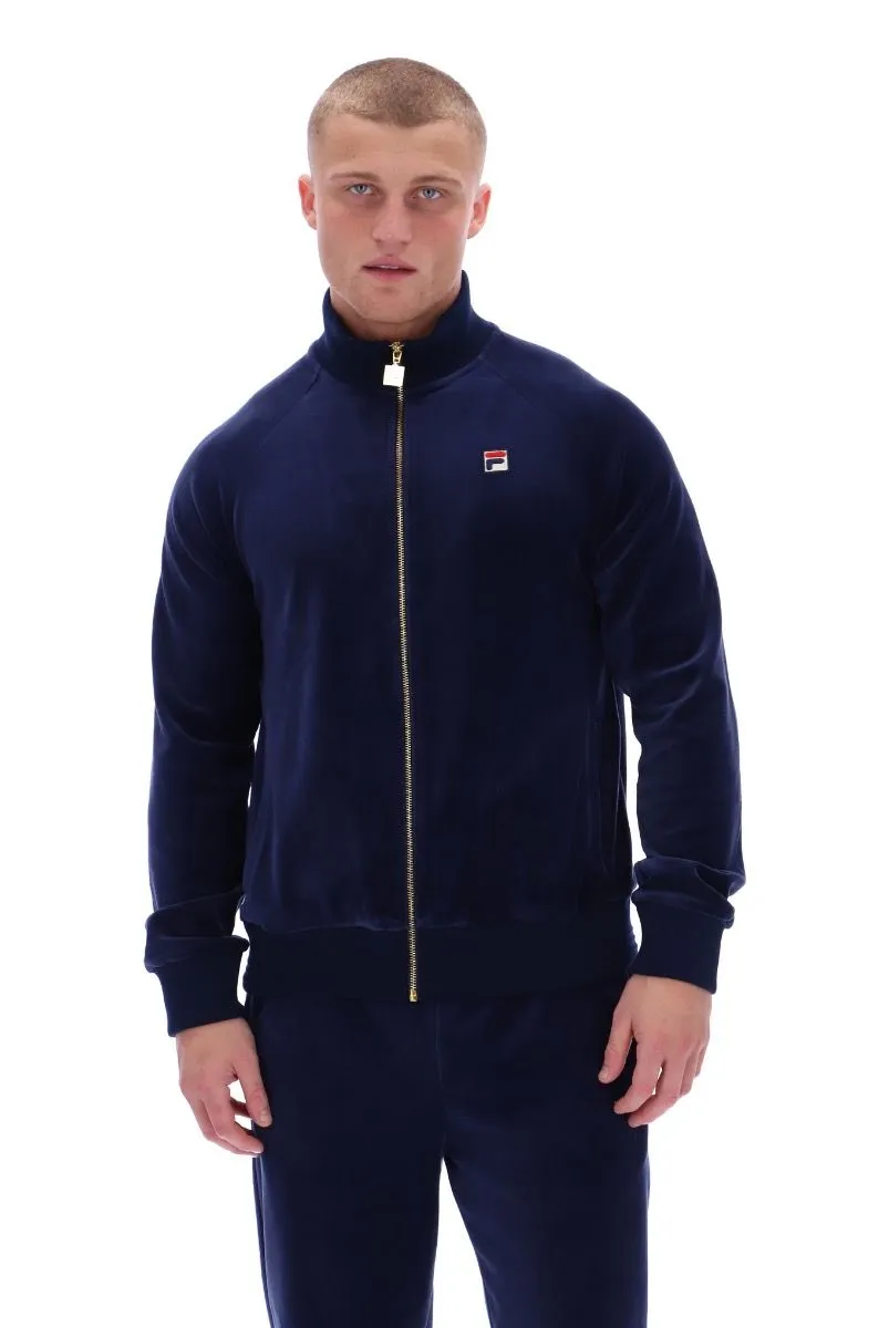 Fila Eddie Velour Hem Ribbed Track Jacket Navy