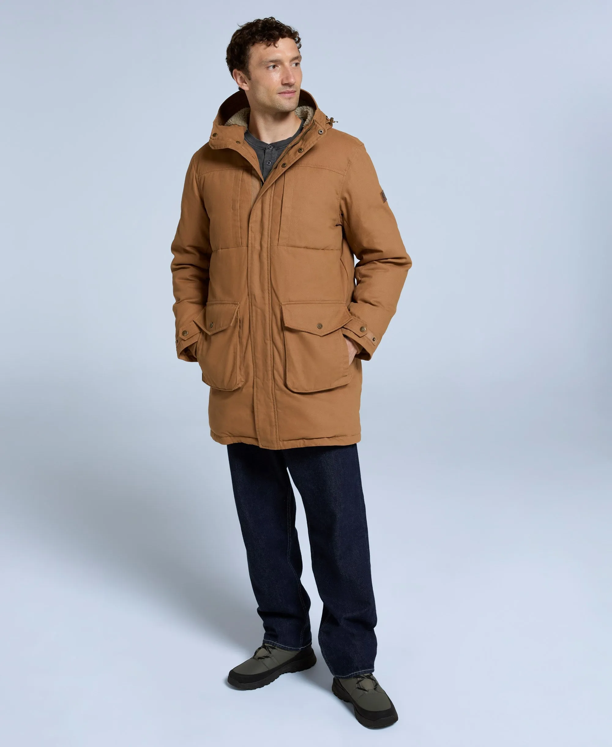 Fistral Mens Borg Lined Parka - Tan