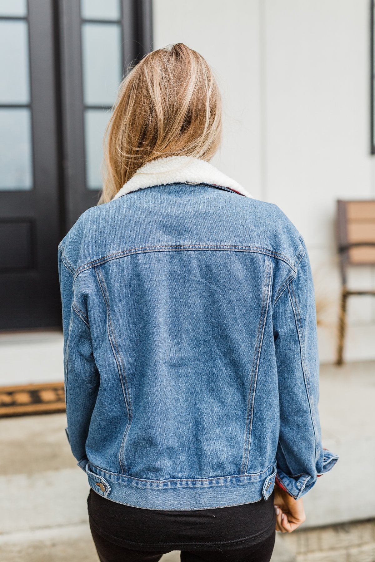 Fly Away With Me Outdoor Denim Jacket- Medium Wash