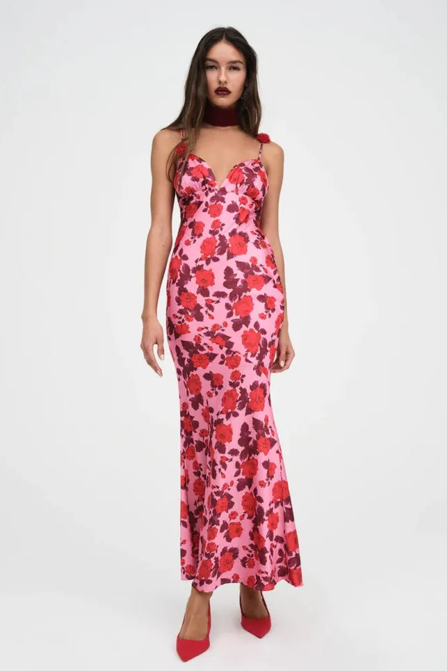 For Love & Lemons Huda Maxi Dress - Pink Floral