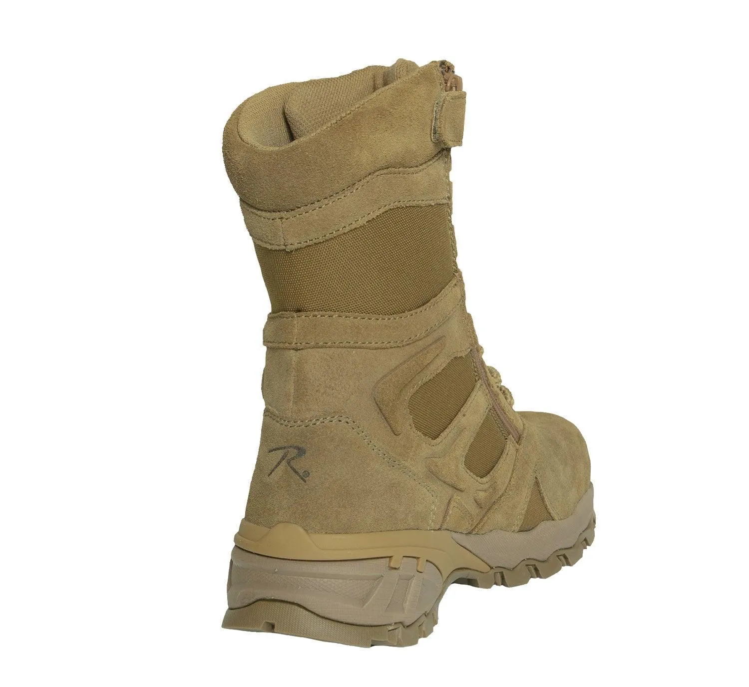 Forced Entry Composite Toe AR 670-1 Coyote Brown Side Zip Tactical Boot - 8 Inch