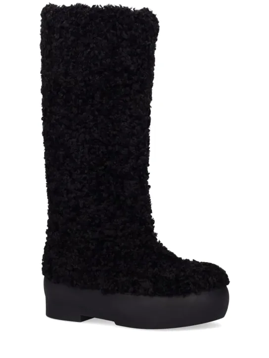 Gia Borghini   50mm Faux shearling snow boots 