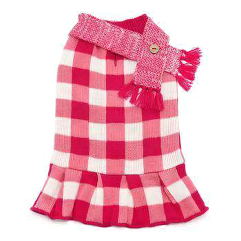 Gingham Dog Sweater Dress