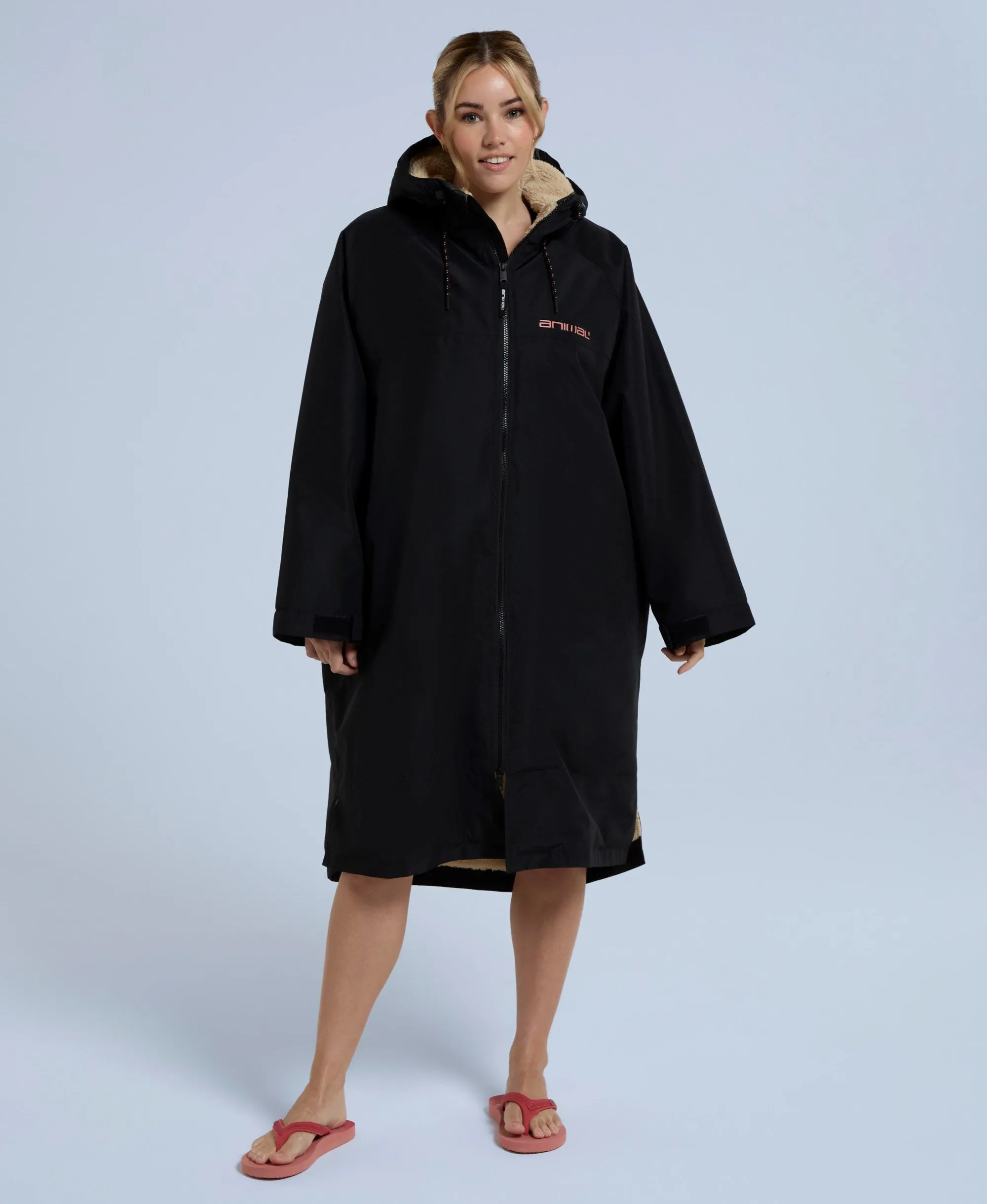 Hazey Womens Waterproof Beach Parka - Jet Black