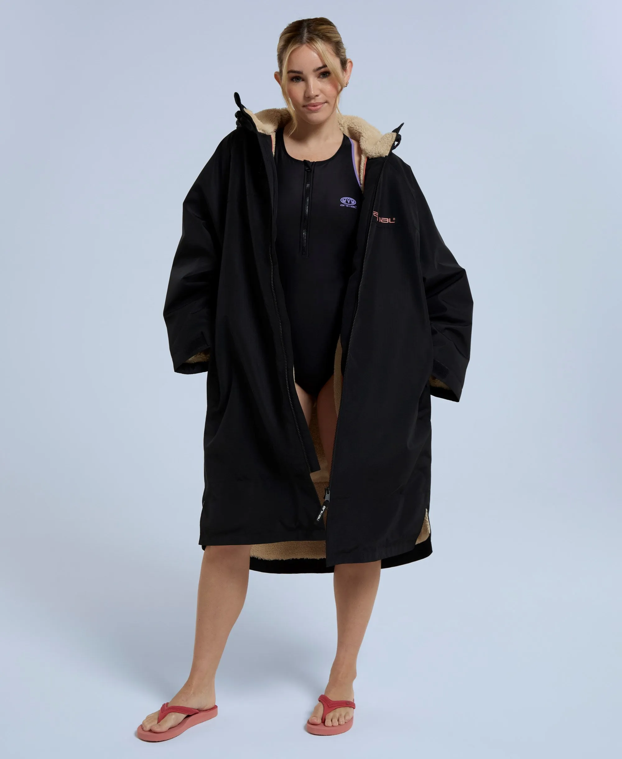 Hazey Womens Waterproof Beach Parka - Jet Black