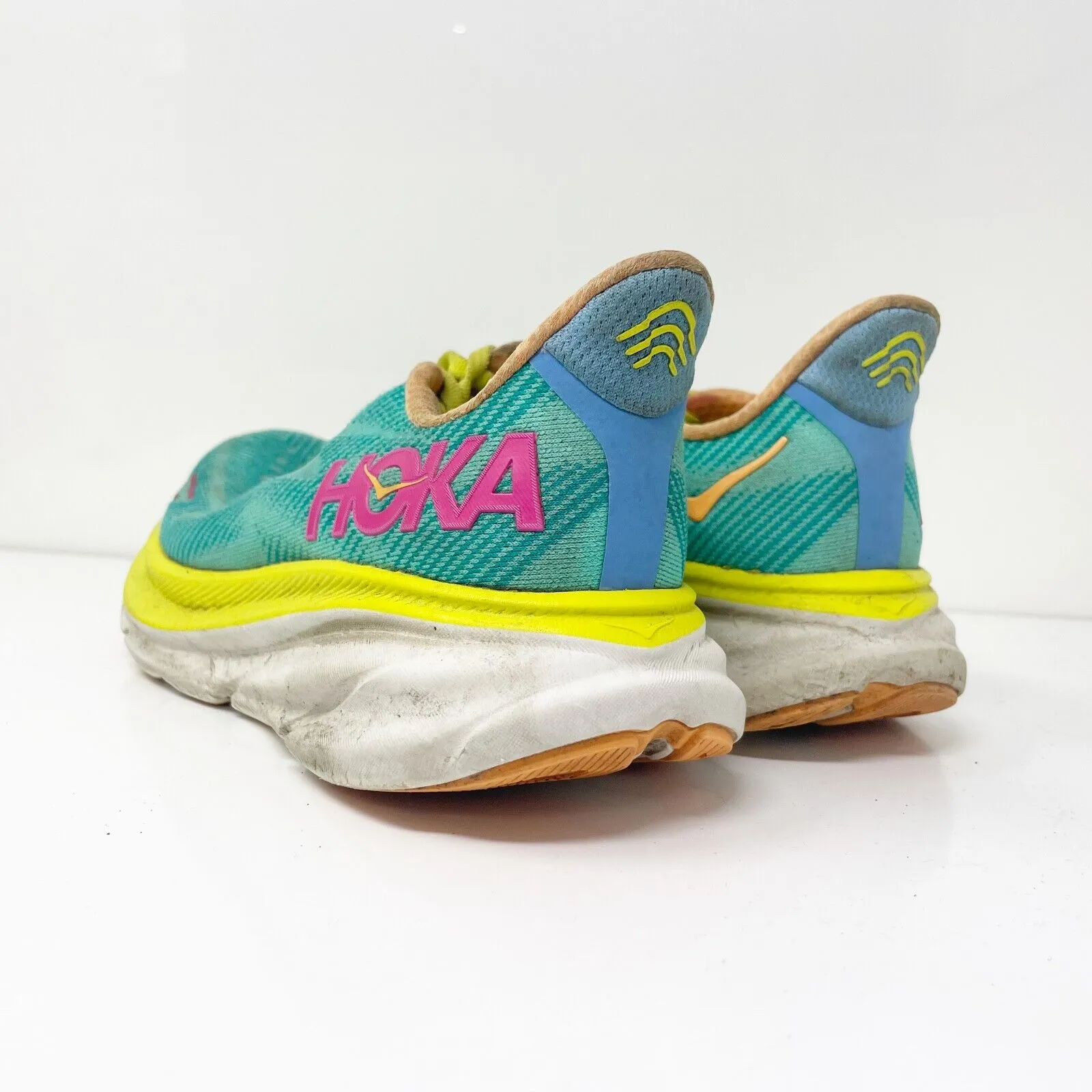 Hoka One One Womens Clifton 9 1127896 CEPR Green Running Shoes Sneakers Size 8 B