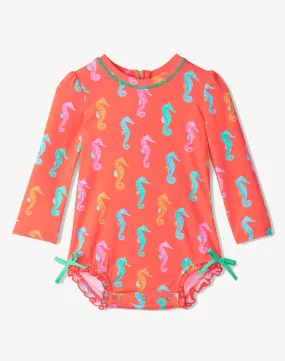 Infant Painted Sea Horse Rashguard One Piece