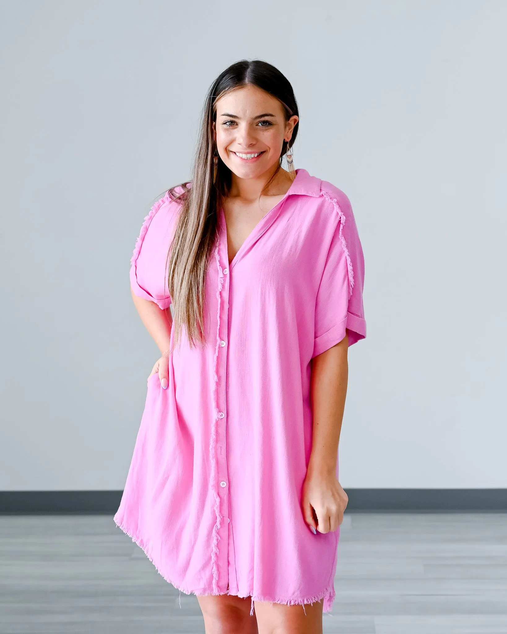 Island Life Linen Shirt Dress