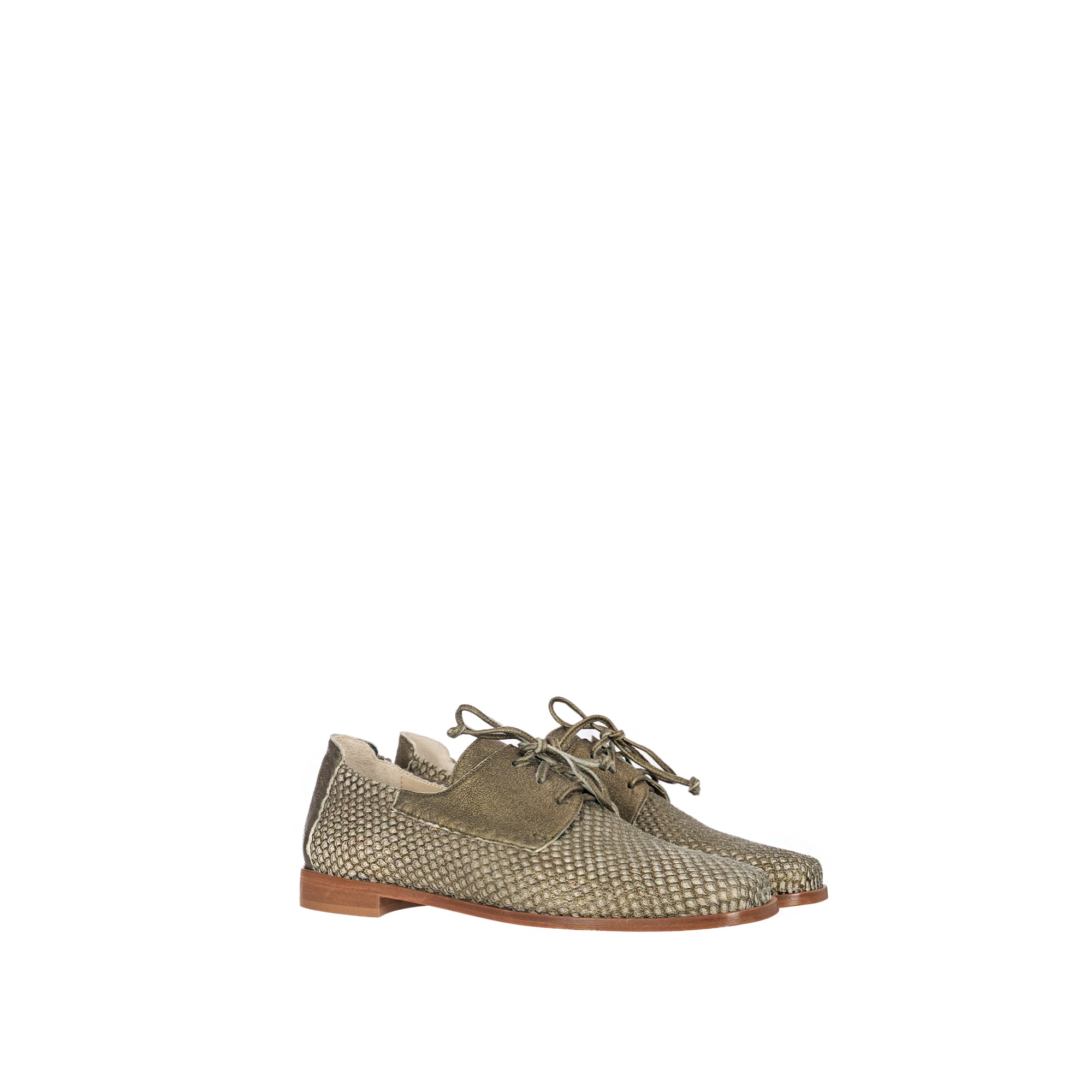 Lace-up Shoe Mesh Lamè Bronze