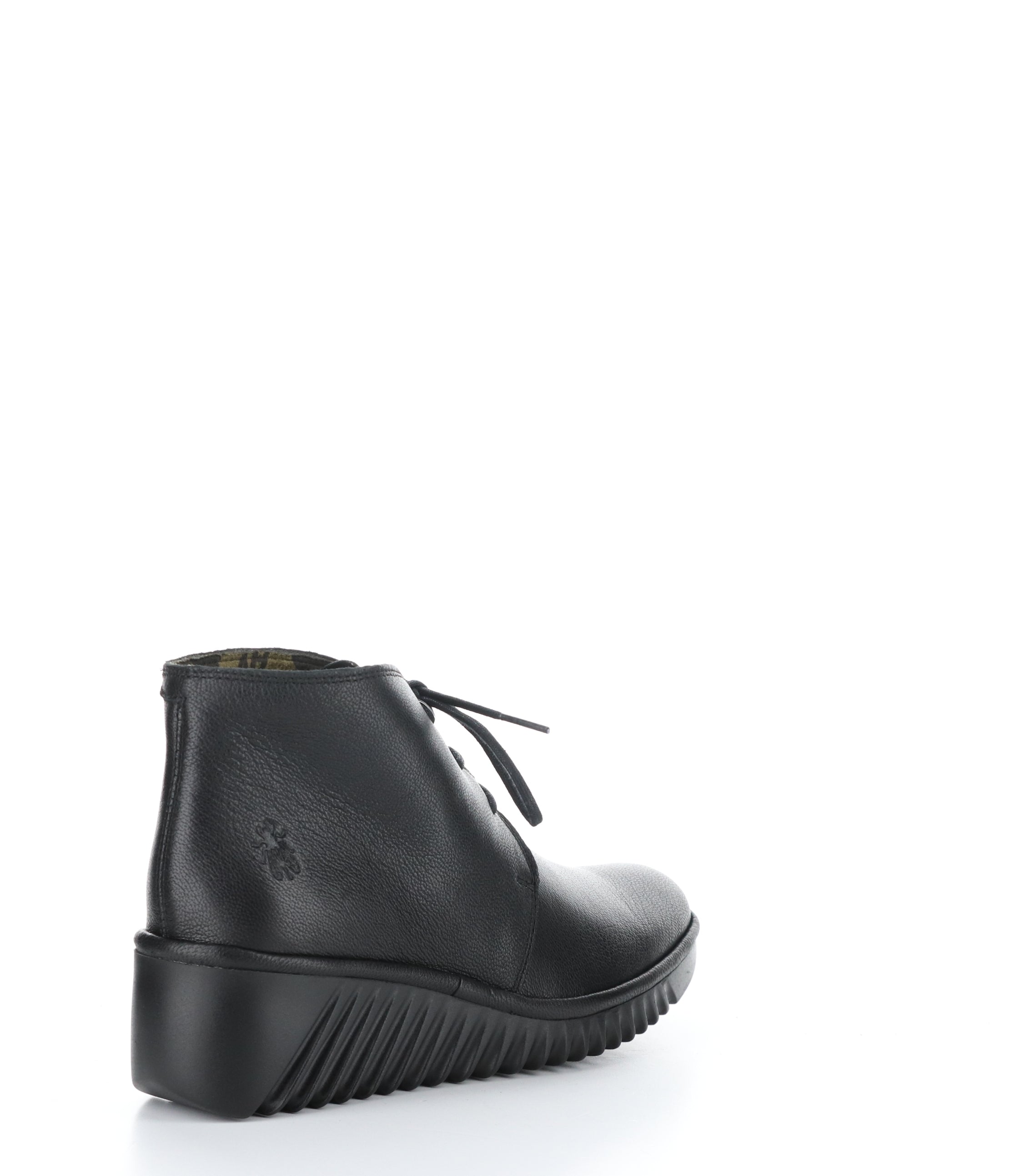 LARE335FLY Black Round Toe Ankle Boots