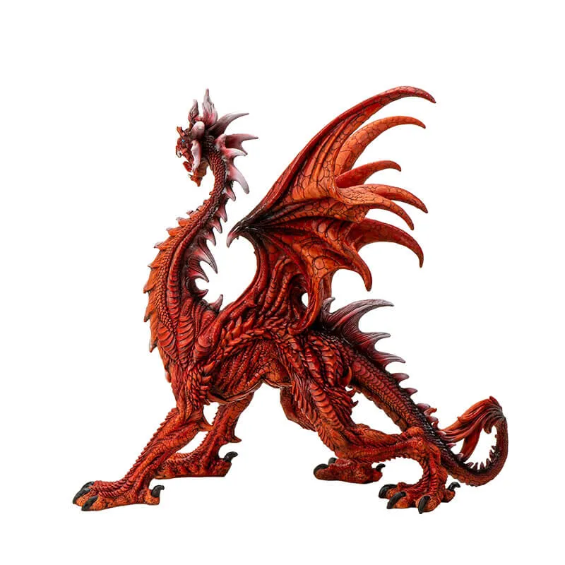 Large Standing Red Dragon Figurine