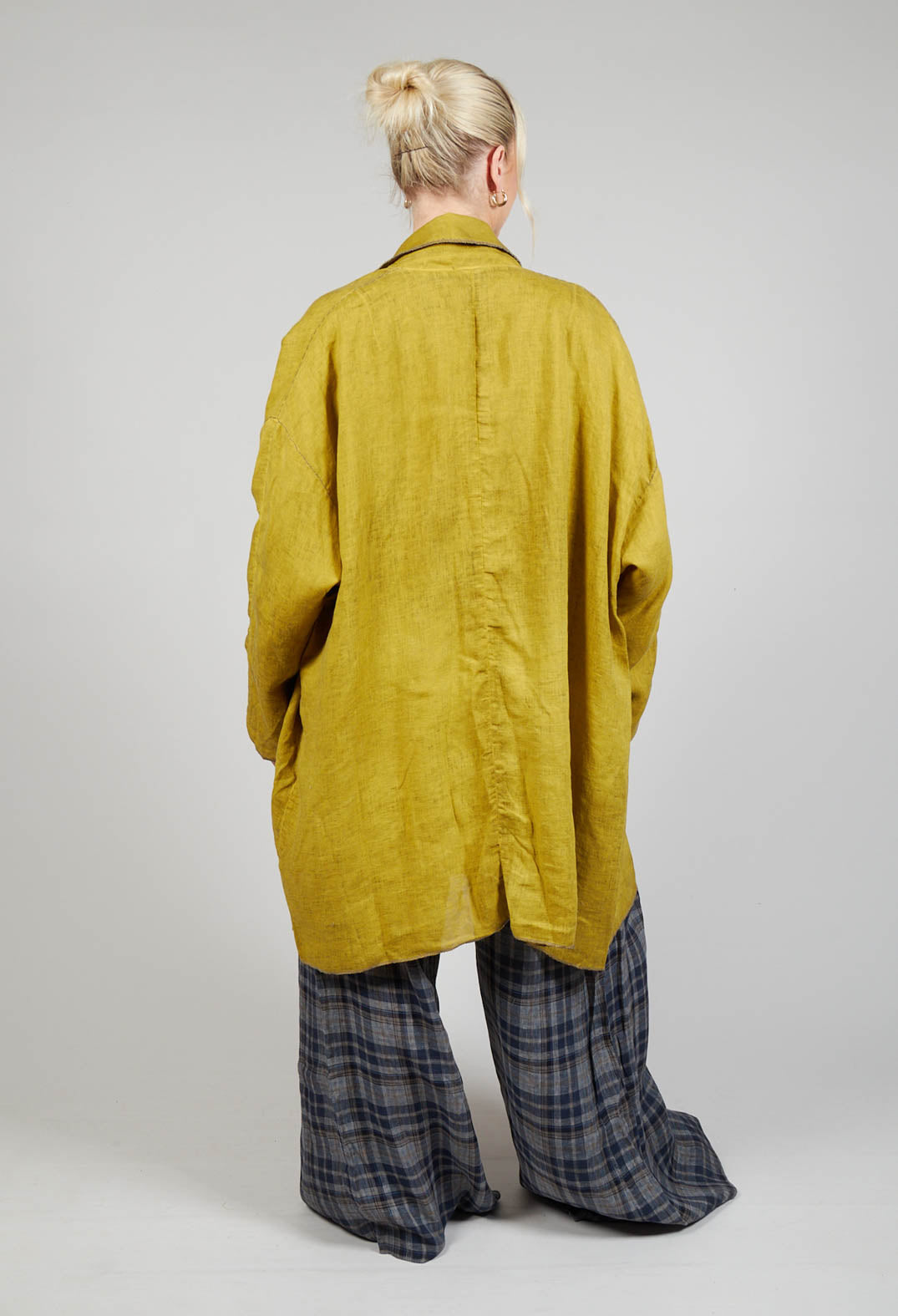 Linen Trench Coat in Original Mustard