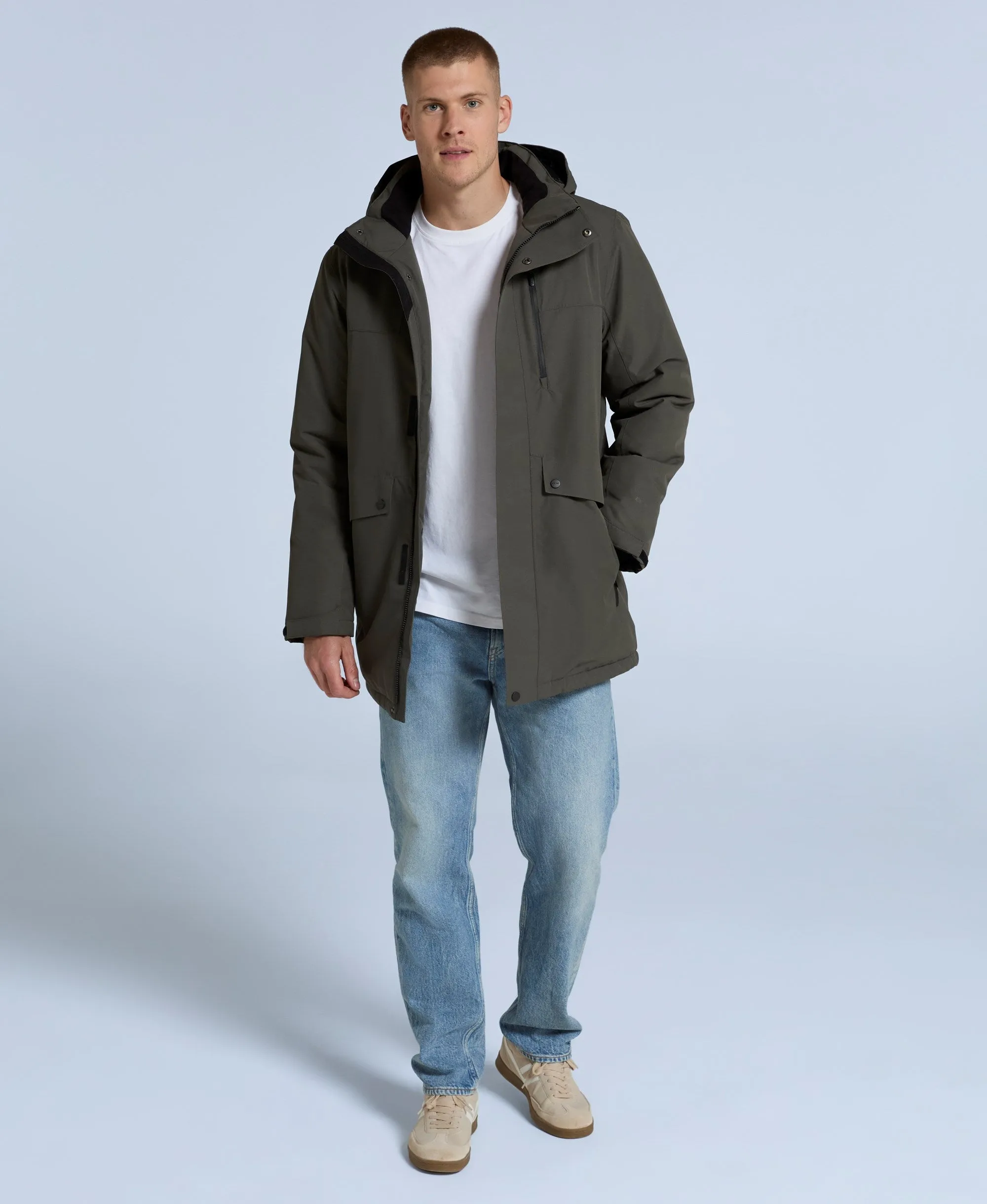 Lisbon Mens Waterproof Parka - Dark Khaki