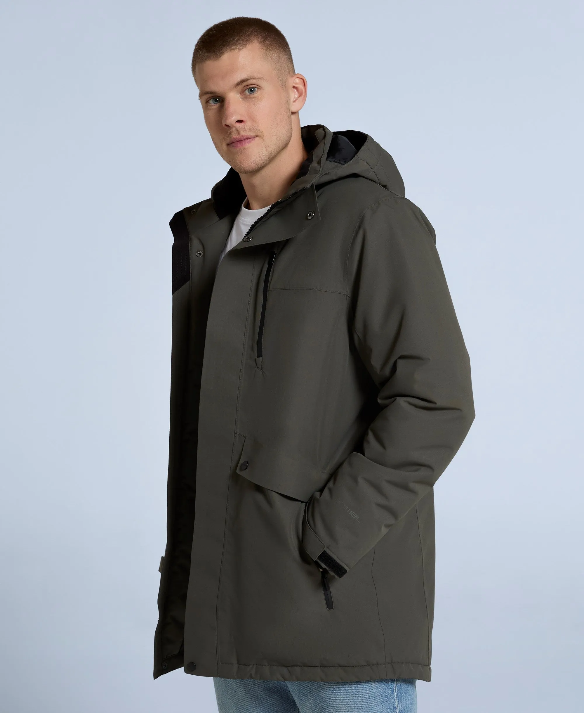 Lisbon Mens Waterproof Parka - Dark Khaki