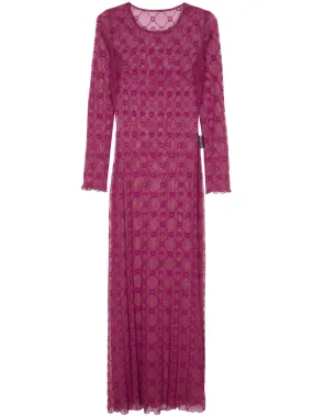 Marine Serre Moonogram mesh maxi dress - Pink