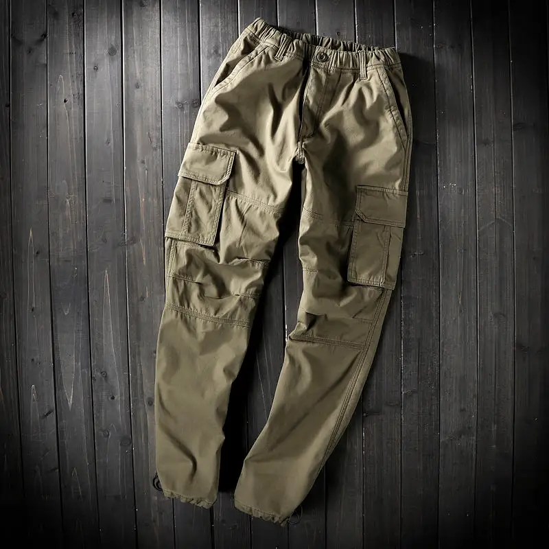 Men's loose trousers multi-pocket straight casual pants men