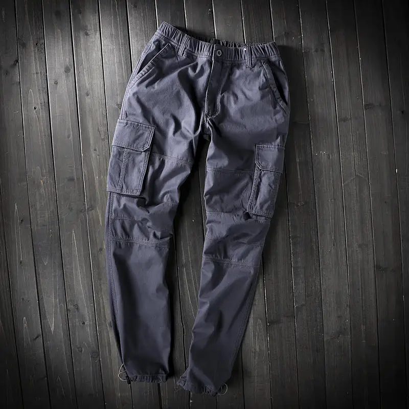 Men's loose trousers multi-pocket straight casual pants men