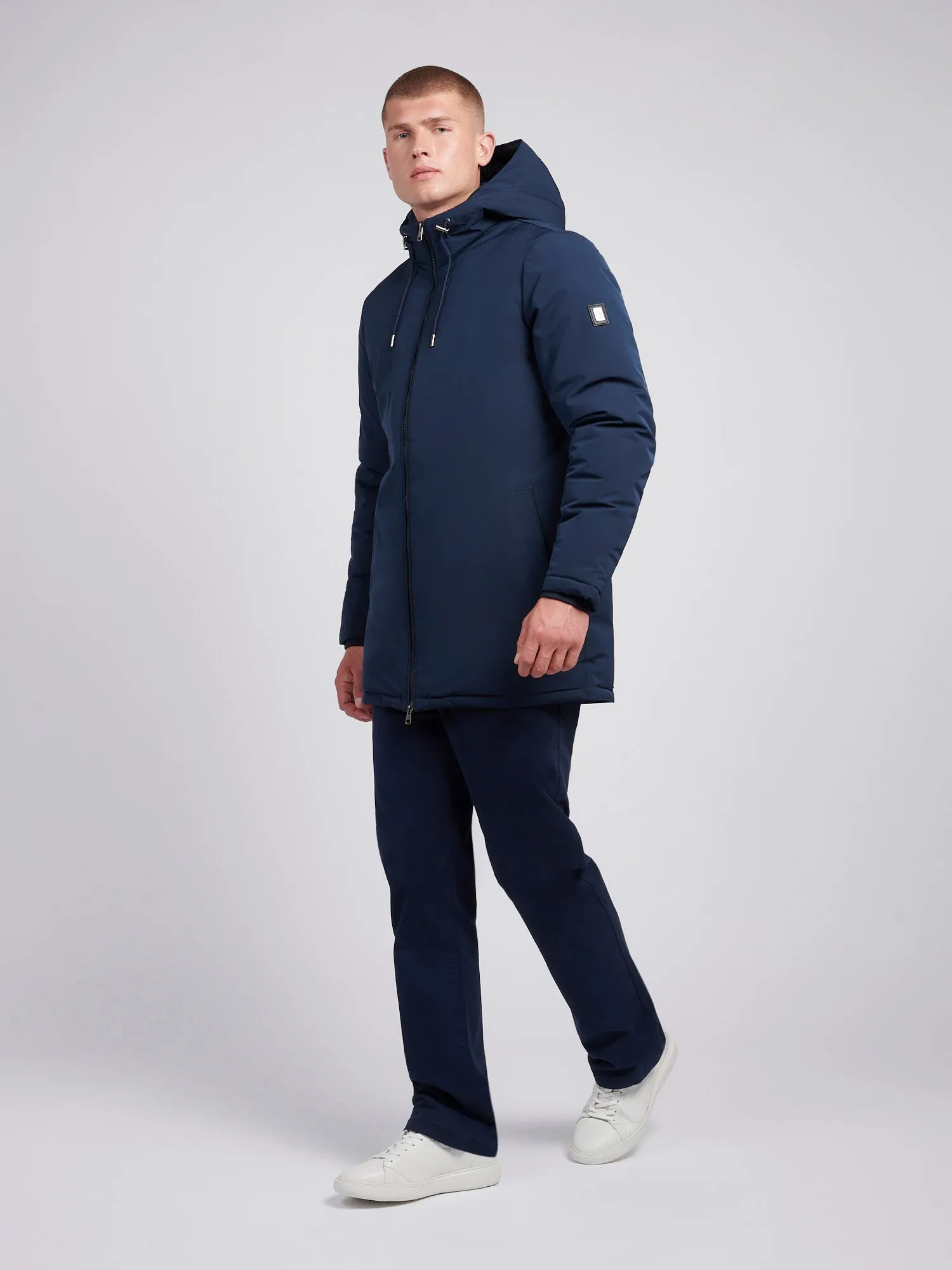 Mens Smart Parka Jacket in Dark Sapphire Navy