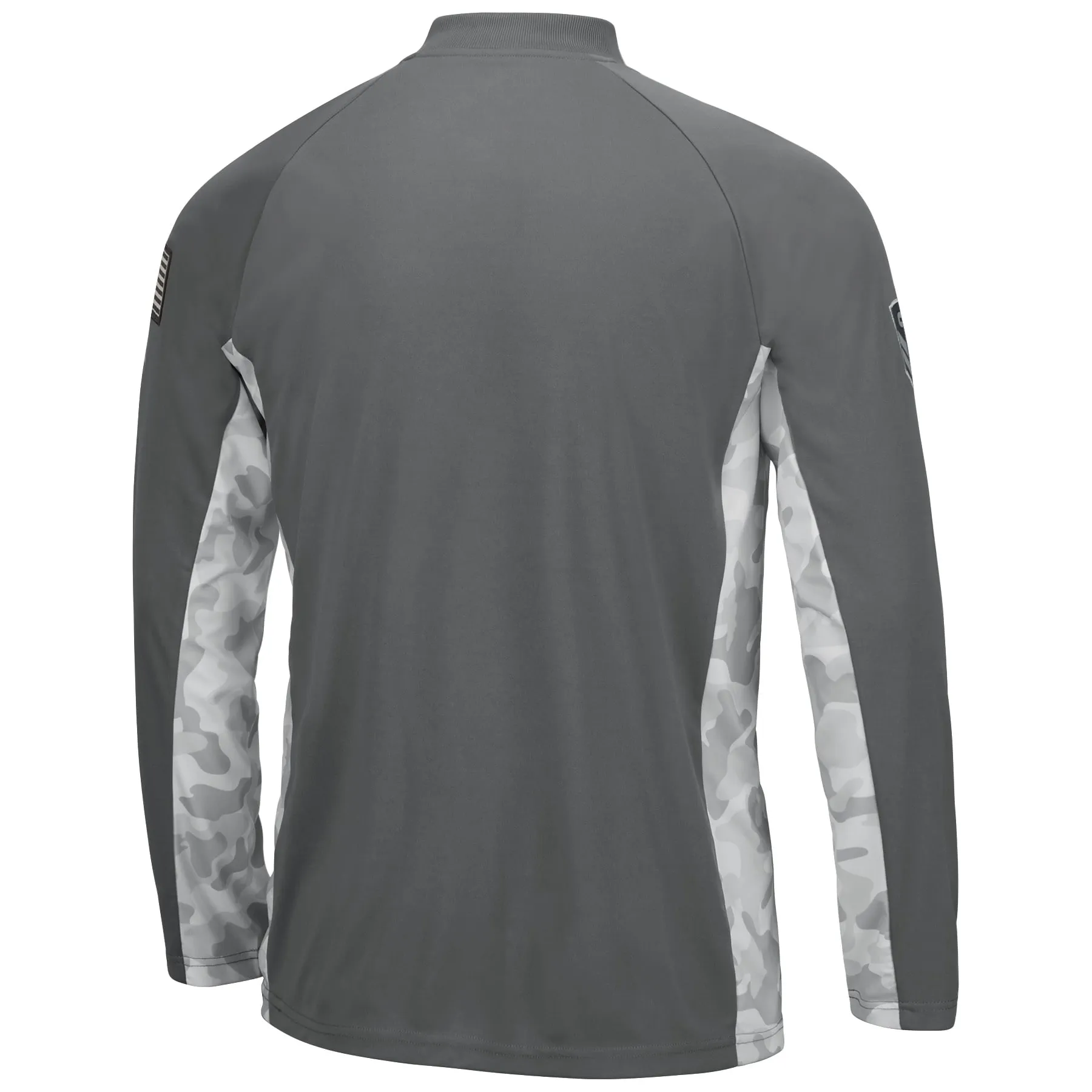 Men's Colosseum Gray/Camo Georgia Bulldogs OHT Military Appreciation Swoop Quarter-Zip Jacket