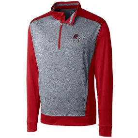 Men's Cutter & Buck Red Georgia Bulldogs Big & Tall Replay Half-Zip Jacket