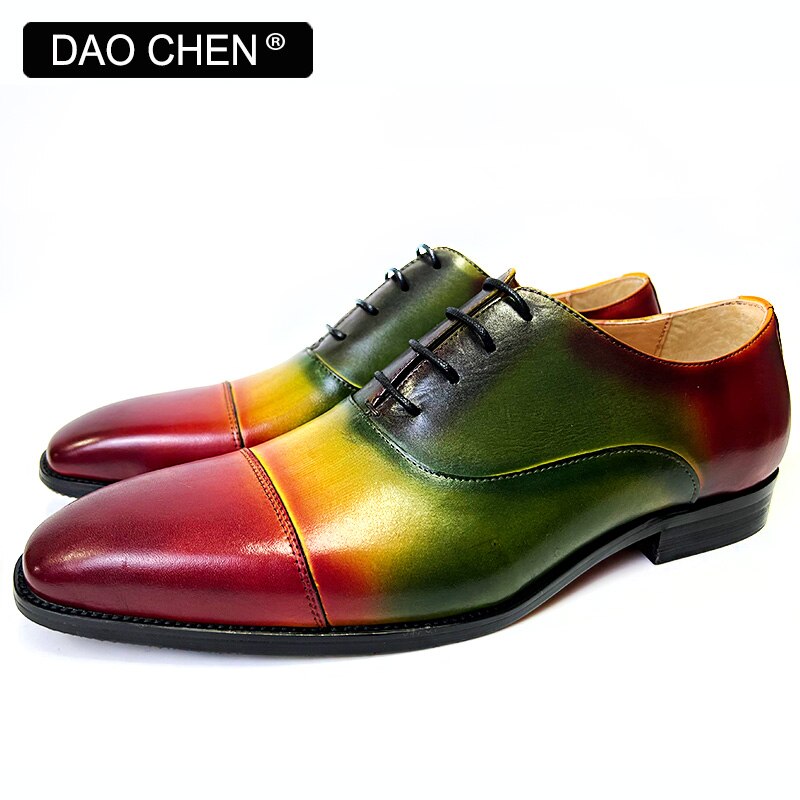 MIXED COLORS LACE UP SQUARE CAP TOE FASHION MENS DRESS SHOES