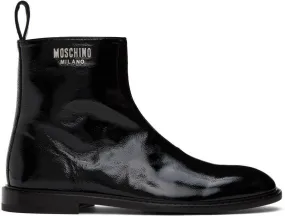 Moschino Black Crinkled Boots