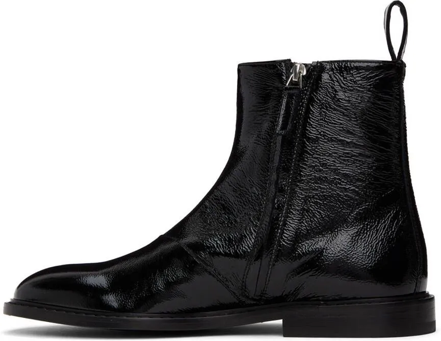 Moschino Black Crinkled Boots