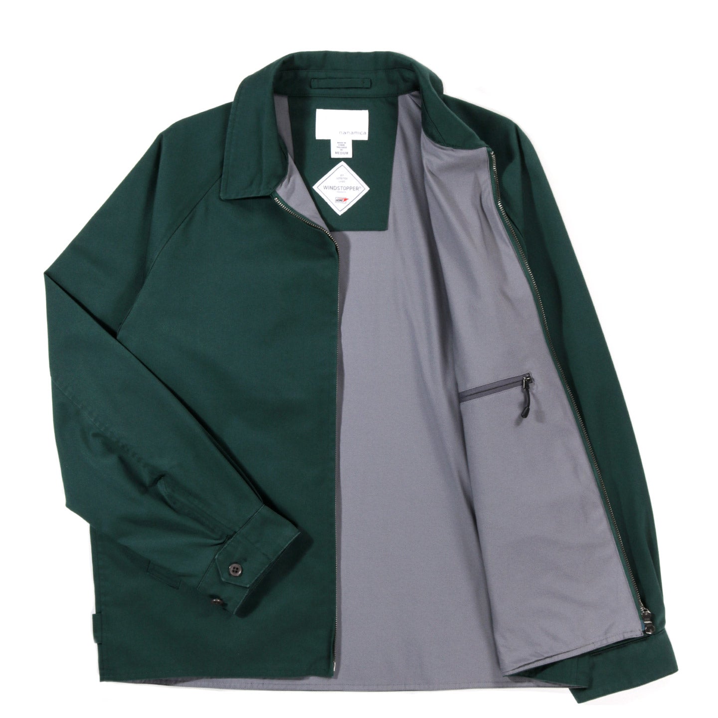 NANAMICA WINDSTOPPER CHINO CREW JACKET GREEN