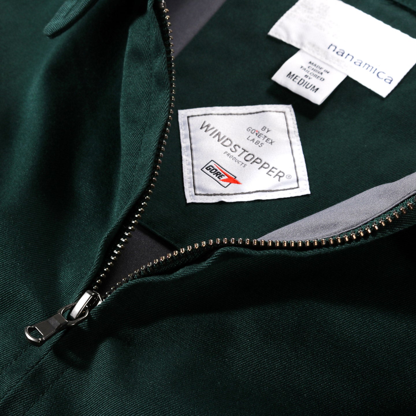 NANAMICA WINDSTOPPER CHINO CREW JACKET GREEN