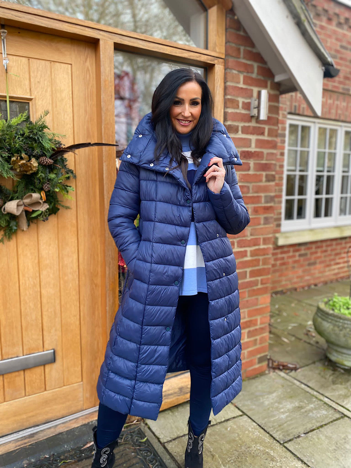 Navy Puffer Coat Alice