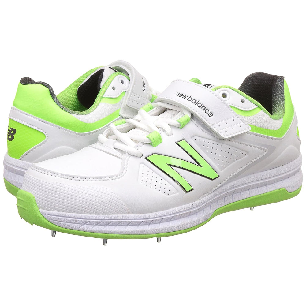 New Balance Men's Spike Cricket Shoe (White/Fluo Green)