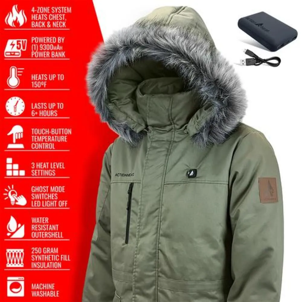 Open Box ActionHeat 5V Men's Battery Heated Parka Jacket