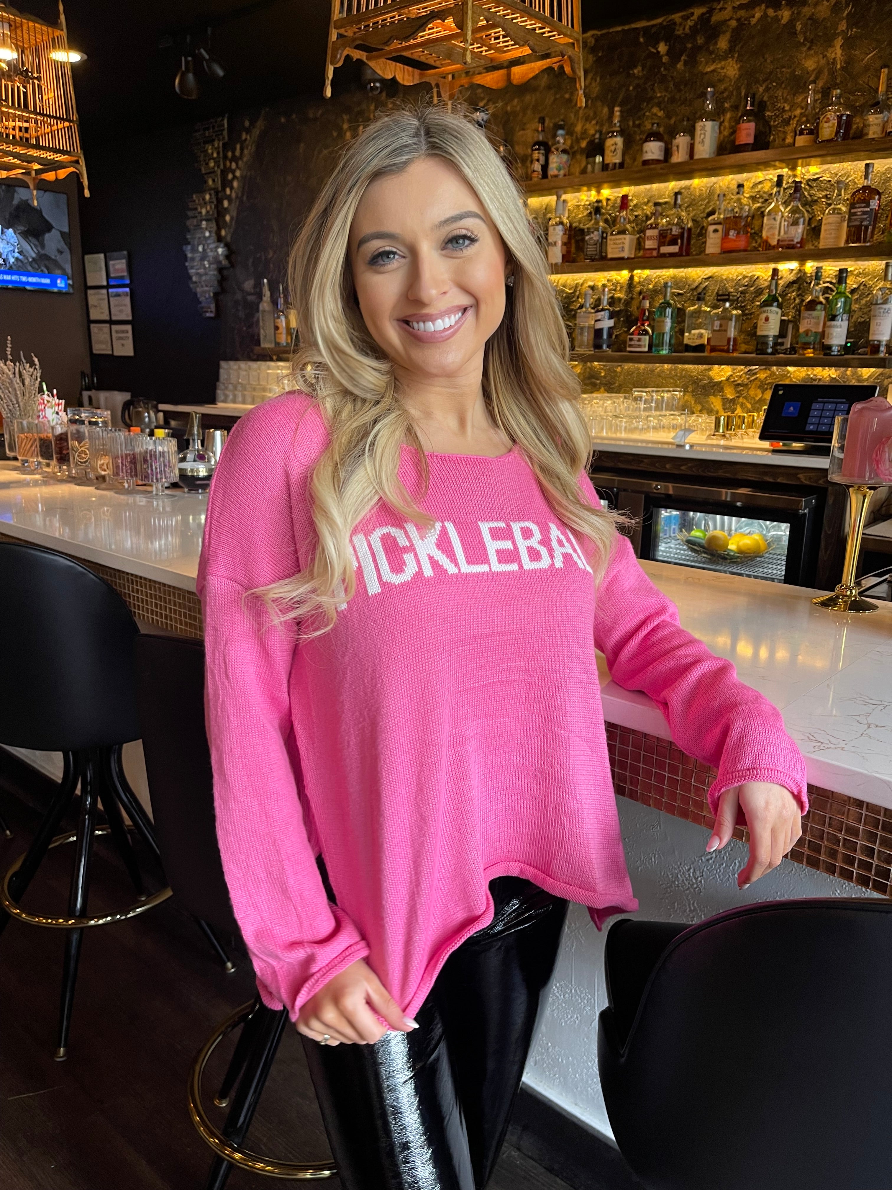 Pink Pickleball Sweater