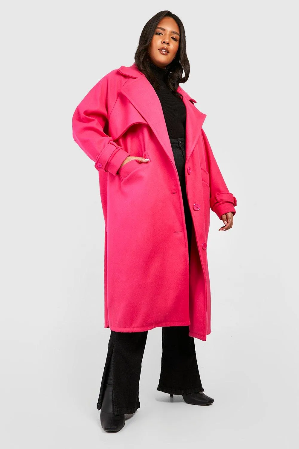 Plus Premium Wool Look Oversized Coat