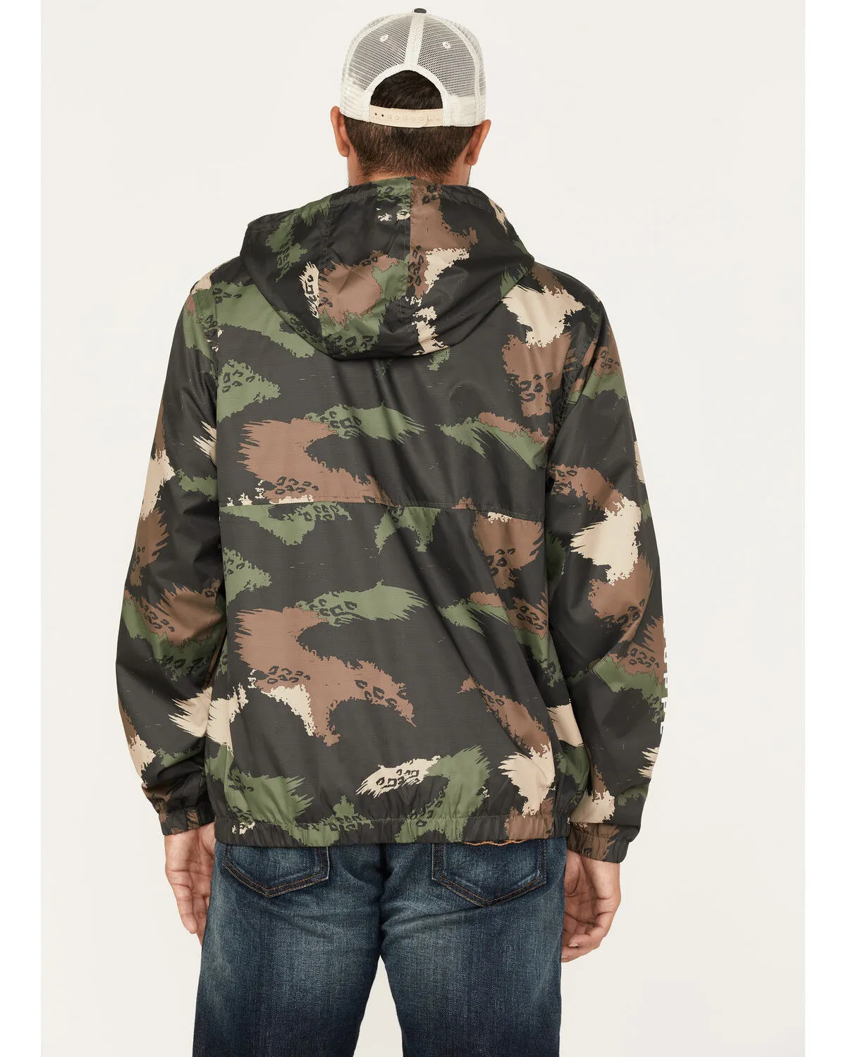 Product Name:  Brixton Men's Camo Print Claxton Crest Logo Graphic Hooded Zip Jacket