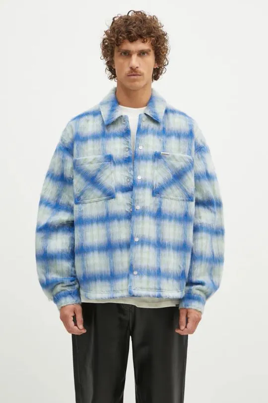 Represent shirt jacket Textured Overshirt blue color MLM2160.196