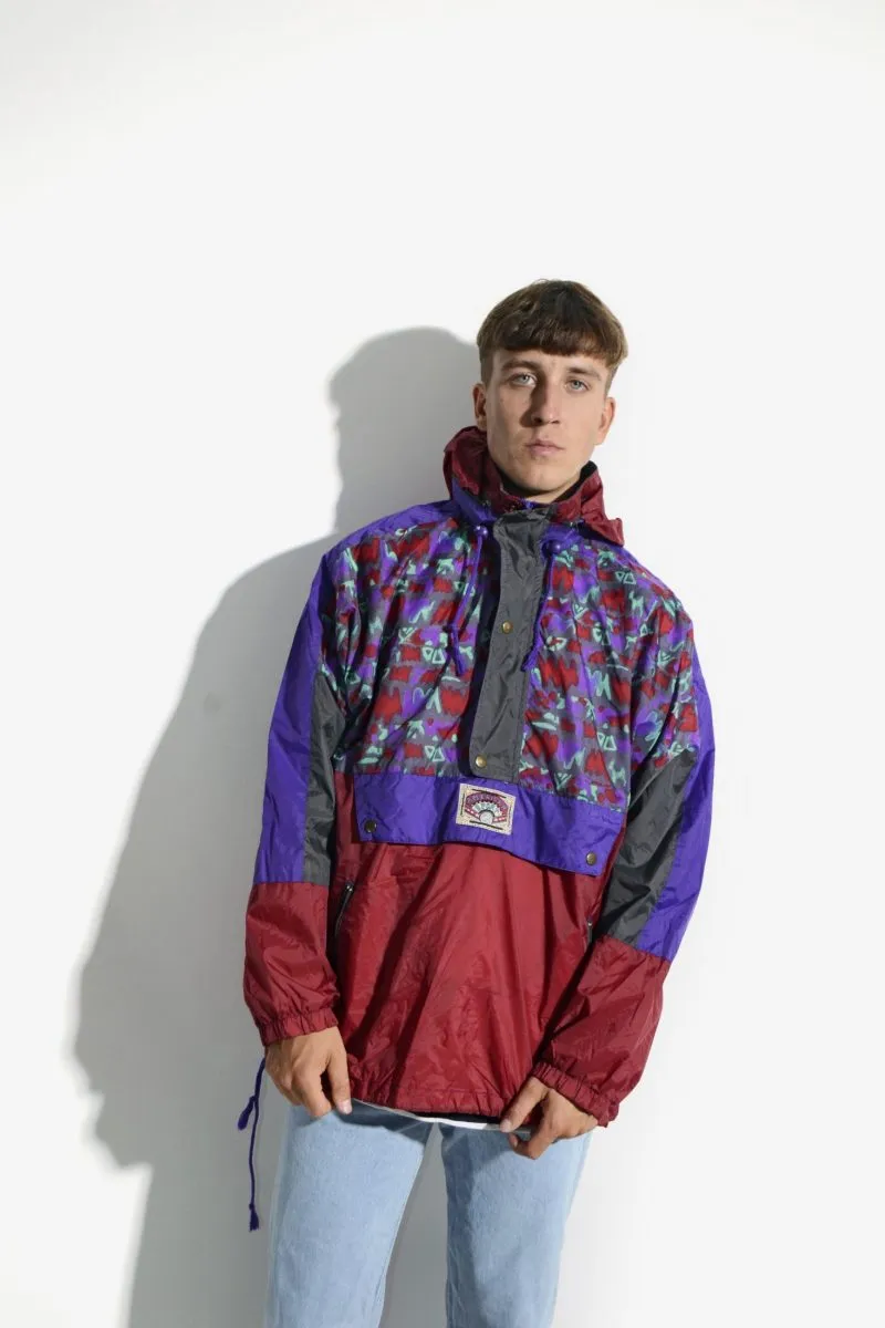 Retro mens windbreaker abstract