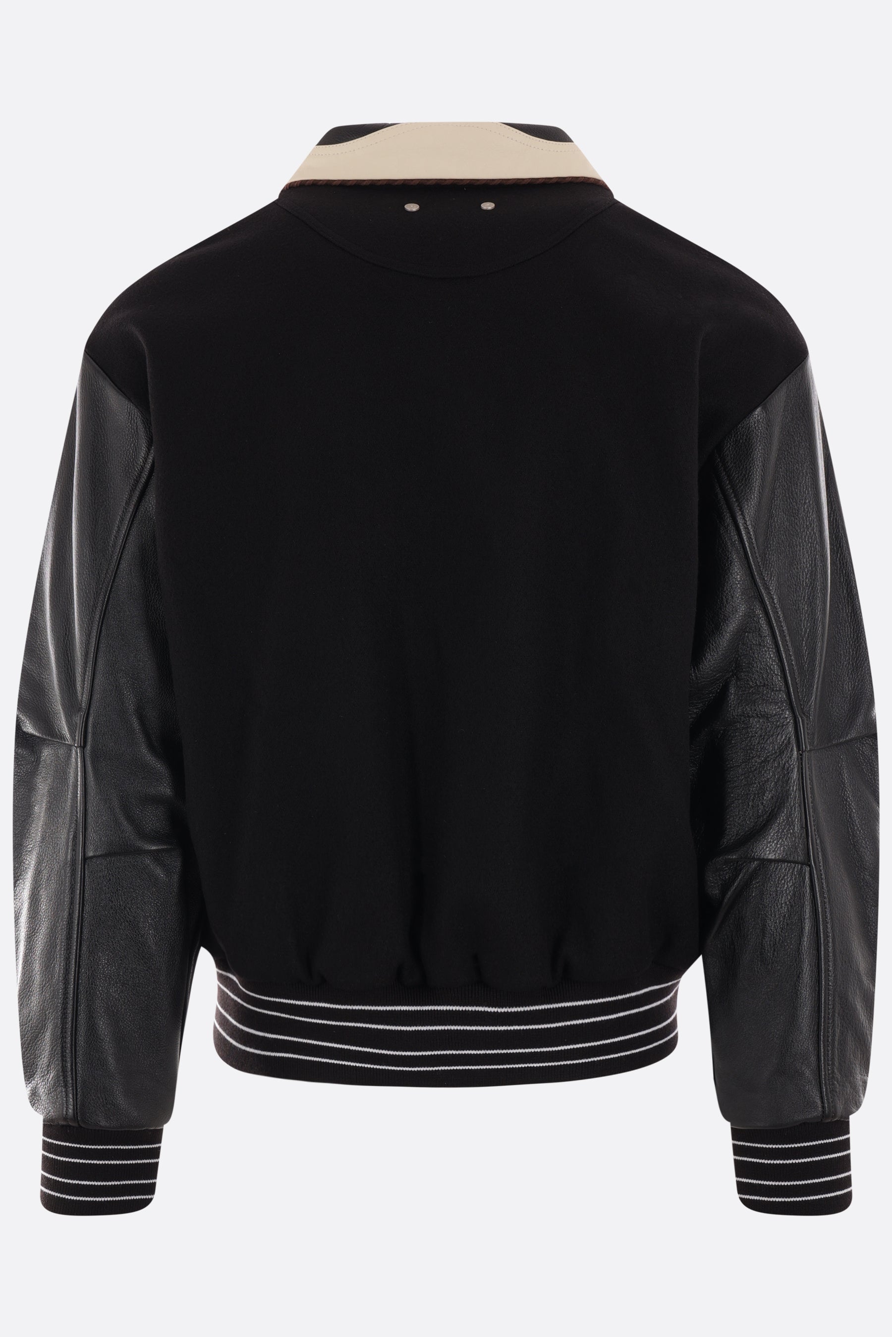 Robyn wool and leather varsity jacket