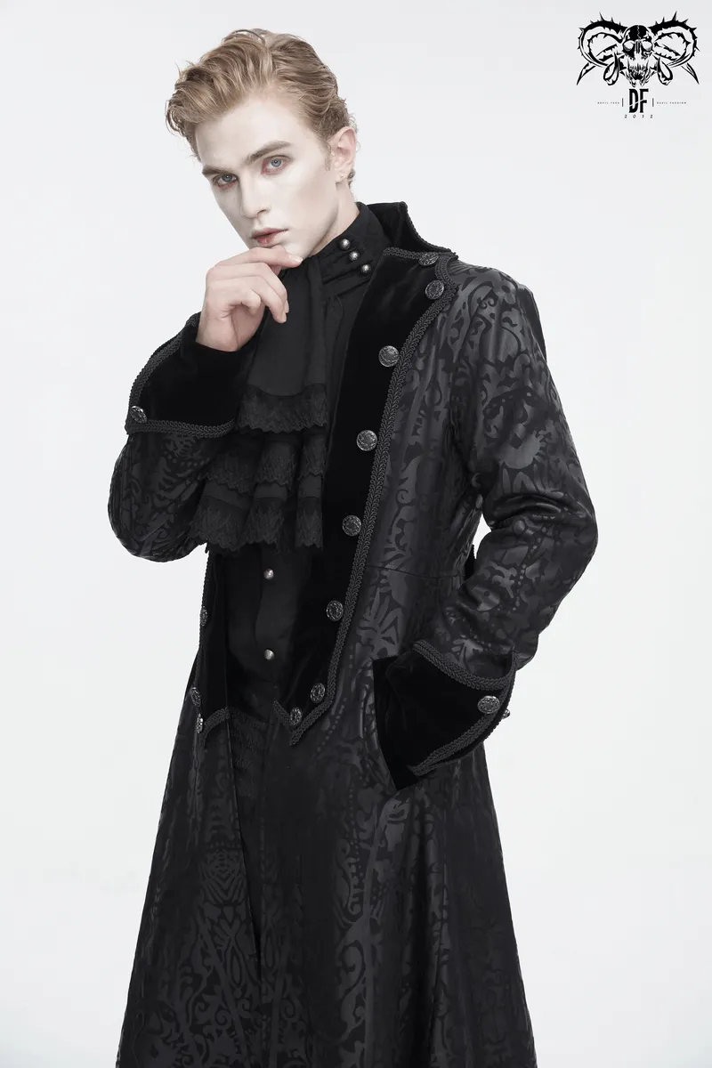 SALE of Vintage Gothic Double-Breasted Lapel Long Trench Coat for Men - UK