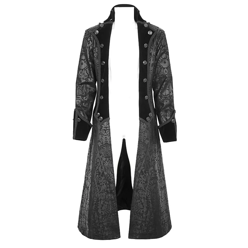 SALE of Vintage Gothic Double-Breasted Lapel Long Trench Coat for Men - UK