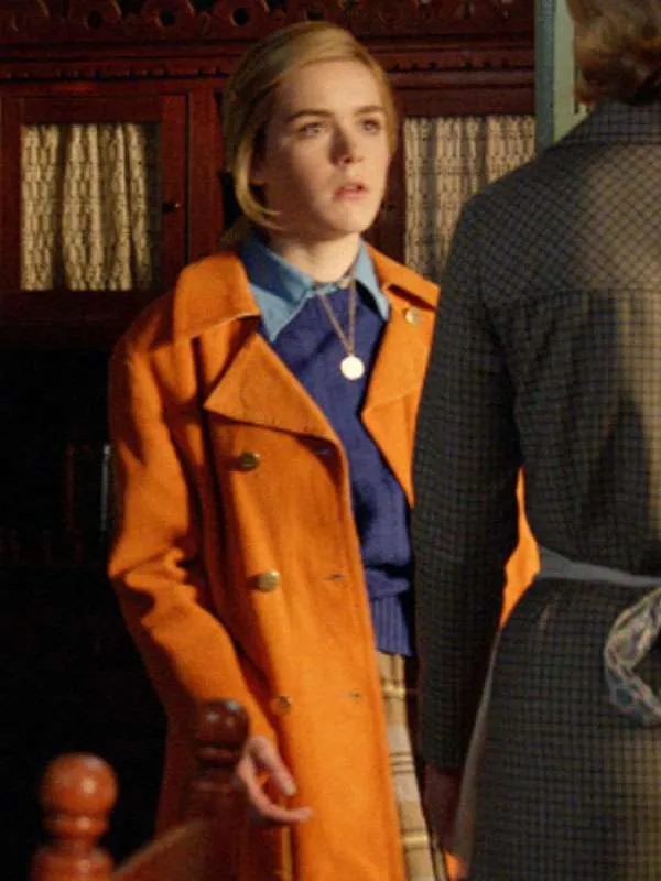 Sally Draper Mad Men Orange Trench Coat - New American Jackets