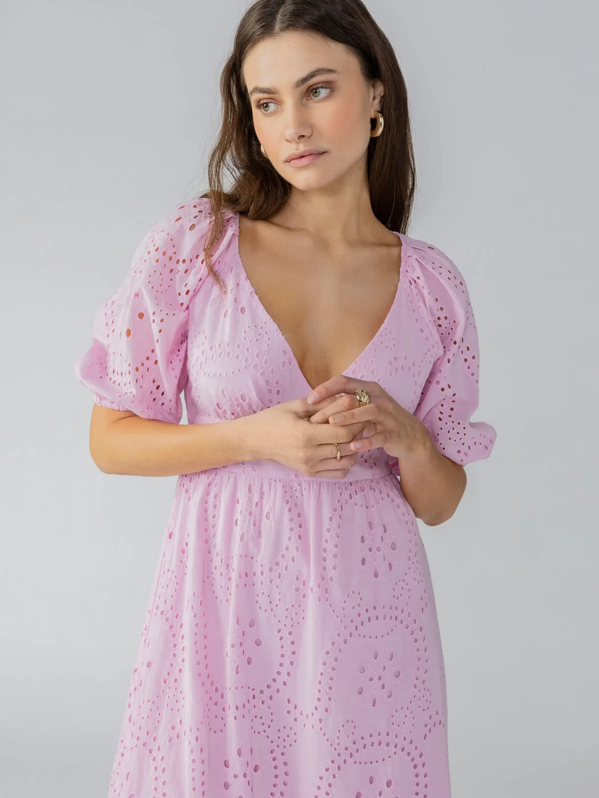 Sanctuary Maxi Eyelet Dress | Pink