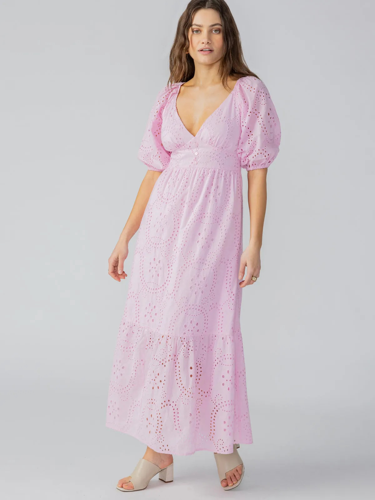 Sanctuary Maxi Eyelet Dress | Pink