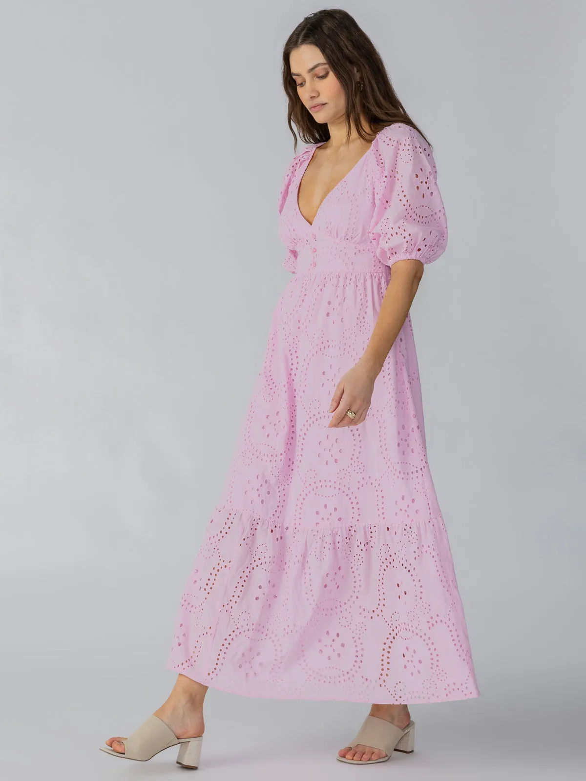 Sanctuary Maxi Eyelet Dress | Pink