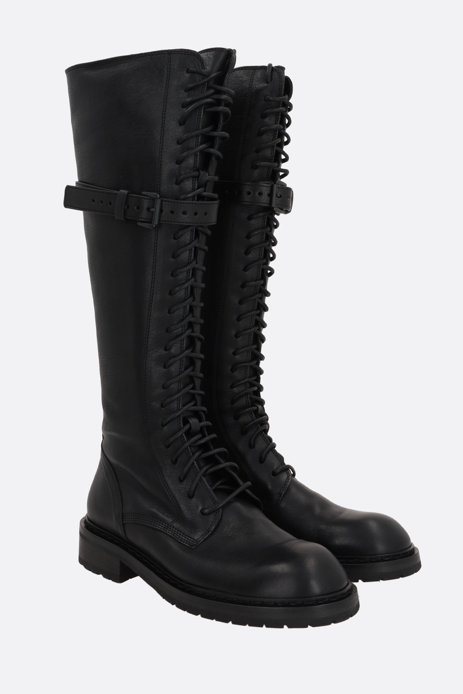 Santiago grainy leather combat boots