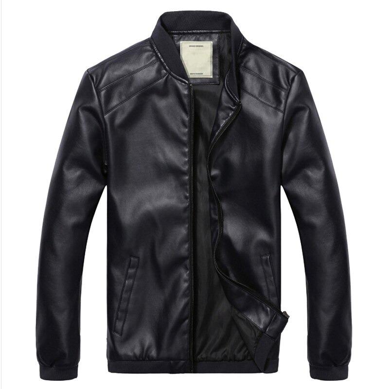 Spring & Autumn Synthetic Leather Men's Full Sleeves Jacket Outwear