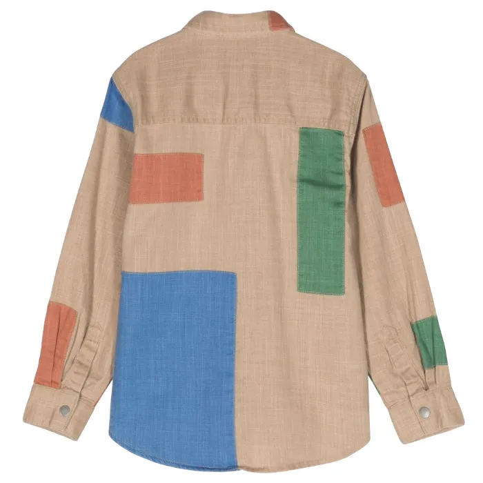 Stella McCartney Child Denim Shirt Brown Colour Block