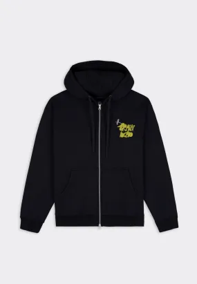 Stoned Head Zip Hoodie - Black