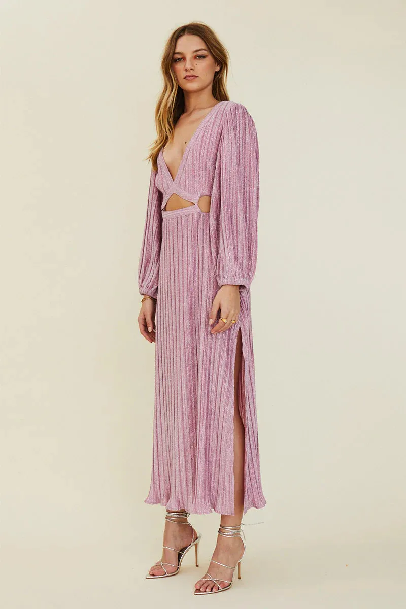 Suboo Mars Long Sleeve Cutout Maxi Dress - Pink