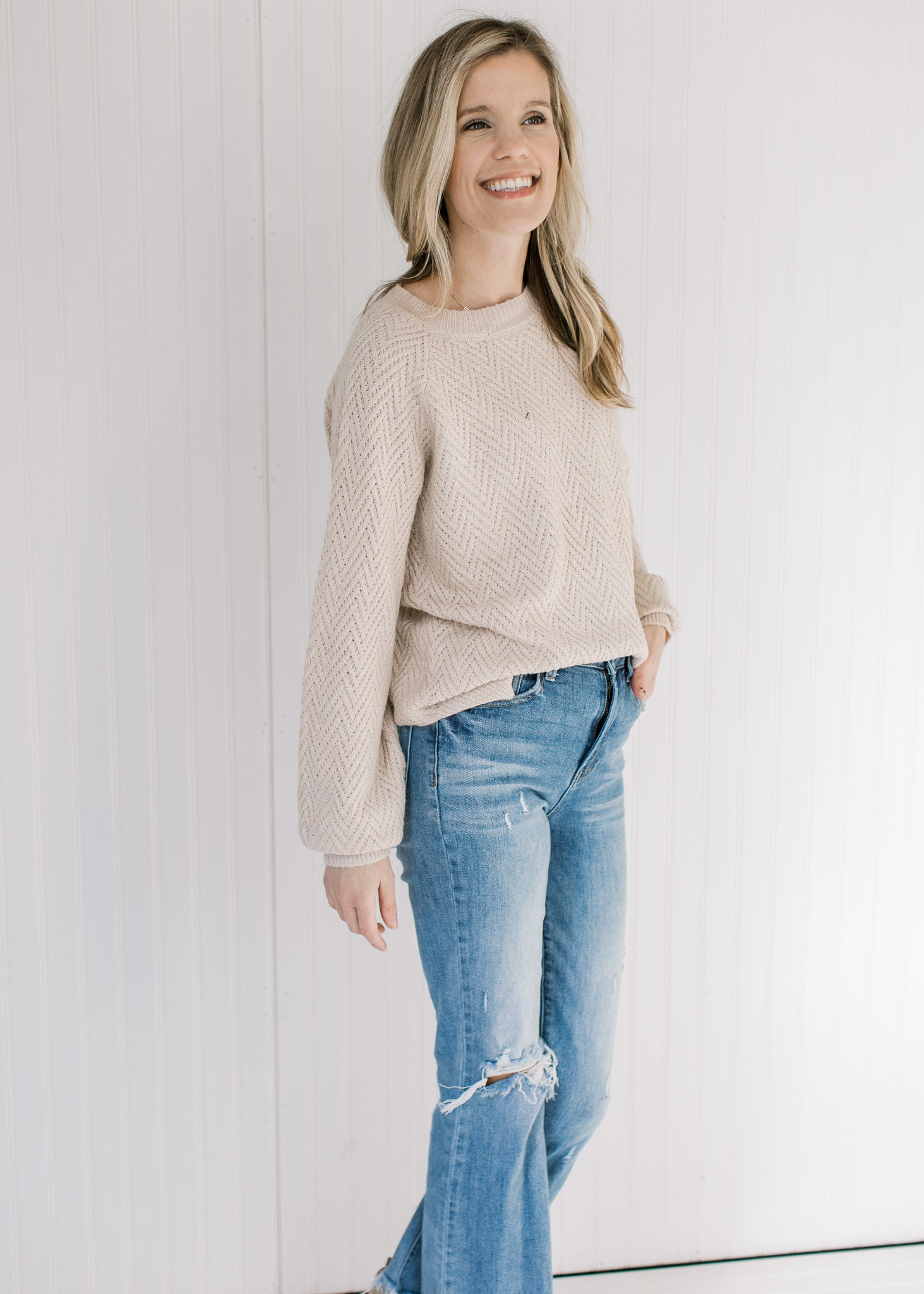 Tan Textured Sweater